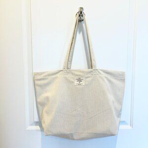 New Sezane Cream Corduroy Tote Bag
